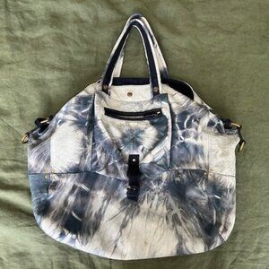 Jerome Dreyfuss large lambskin Billy Bag blue tie dye